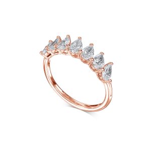 טבעת איטרניטי יהלום אגס זהב ורוד דגם A-PEAR